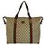 Gucci Vintage GG Supreme Canvas Boston Tote Braun Beige