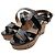 Salvatore Ferragamo Sandali con zeppa in vernice nera Nero
