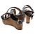 Salvatore Ferragamo Sandali con zeppa in vernice nera Nero - vista 4