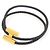 Hermès Gold-Toned Swift Calfskin Bracelet Black - view 2