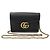 Gucci Mini borsa a tracolla GG Marmont in pelle texturizzata nera Nero