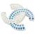 Chanel Spilla White Blue Strass CC Logo Bianco - vista 2