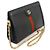 Gucci Piccola borsa a tracolla con catena WEB Ophidia in pelle nera Nero - vista 3