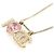 Chanel Collana Love CC in metallo dorato con cuore di cristallo rosa e perle D'oro - vista 2