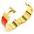 Hermès Bracciale Click Clack PM da donna in smalto corallo e placcato oro Rosso - vista 5