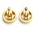 Chanel Vintage Goldplattierte runde CC Logo Clip Ohrringe Gelb - Ansicht 3