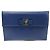 Salvatore Ferragamo Clutch con patta a fiocco in pelle Saffiano blu