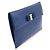 Salvatore Ferragamo Clutch con patta a fiocco in pelle Saffiano blu - vista 3
