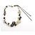 Chanel Collana con ciondolo logo CC fiore di perla argentata Nero - vista 3