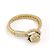 Bottega Veneta Bracciale charm rotondo in pelle intrecciata e metallo dorato D'oro - vista 2
