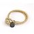 Bottega Veneta Bracciale charm rotondo in pelle intrecciata e metallo dorato D'oro - vista 3