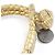 Bottega Veneta Bracciale charm rotondo in pelle intrecciata e metallo dorato D'oro - vista 4