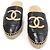 Chanel Mule espadrille da donna in agnello e vitello lucido bicolore nero e beige Marrone - vista 2