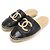 Chanel Mule espadrille da donna in agnello e vitello lucido bicolore nero e beige Marrone - vista 4
