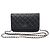 Chanel Borsa a tracolla Black Caviar Silver CC Logo WOC Classic Chain Wallet Crossbody Series Nero