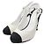 Chanel Escarpins slingback bicolores à bout rapporté Captoe Blanc