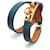 Hermès Bracciale Médor Malachite Blue Double Strap Stamp  - vista 3