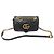 Gucci Mini borsa a tracolla con catena GG Marmont in pelle matelassé chevron nera Nero - vista 3