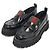 Gucci Mocassini WEB Platform in pelle di vitello lucida nera da donna Nero - vista 3