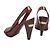 Louis Vuitton Scarpe slingback in vernice bordeaux Rosso - vista 4