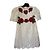 Dolce & Gabbana Robe en dentelle blanche brodée roses Rouge