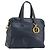 Borsa Christian Dior in pelle blu navy e oro Auth ka4387A D'oro