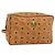 Clutch MCM Vicetos Logogram PVC Marrone Oro Auth BA12942 D'oro