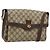 GUCCI GG Supreme Web Sherry Line Borsa in PVC Beige Oro 904 02 084 Auth ka4366 D'oro