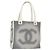 Borsa Tote CHANEL in tela Bianco Argento CC Auth BA12904A