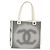 Borsa Tote CHANEL in tela Bianco Argento CC Auth BA12904A - vista 2