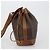 Céline Borsa a tracolla CELINE Macadam Canvas PVC Pelle Marrone Oro Auth 180643 D'oro - vista 3