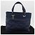 CHANEL Paris Biarritz MM Tote Bag beschichtetes Canvas Navy Silver CC Auth 181519SAV Silber Marineblau - Ansicht 12