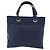 CHANEL Paris Biarritz MM Tote Bag beschichtetes Canvas Navy Silver CC Auth 181519SAV Silber Marineblau - Ansicht 2