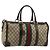 Borsa GUCCI GG Supreme Web Sherry Line PVC Beige Oro Autentica 179372 D'oro