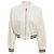 Giacca bomber in spugna bianca con dettaglio logo e zip Prada Bianco