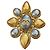 Spilla Chanel Vintage Fiore Oro e Argento D'oro