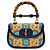GUCCI Bamboo Handtasche blau aus Leder und PVC
