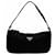 Borsa Prada Triangle Plate Logo Tessuto Pocono Nero