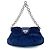 Borsa a tracolla Salvatore Ferragamo Gancini con catena di strass Blu