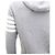 Thom Browne Felpa con cappuccio e zip grigia Bars Marrone - vista 9
