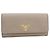 Prada Bi-fold Long Wallet aus grauem Leder Braun