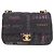 Mini borsa a tracolla matelassé in denim stampato Chanel Nero