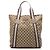 Tote Gucci in tela GG beige con banda Web