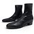 STIVALETTI SAINT LAURENT VLAD 802358 IN PELLE NERA TAGLIA 45 NUOVI Nero