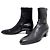 STIVALETTI SAINT LAURENT VLAD 802358 TAGLIA 45 IN PELLE NERA NUOVI Nero