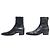 STIVALETTI SAINT LAURENT VLAD 802358 TAGLIA 45 IN PELLE NERA NUOVI Nero - vista 2