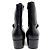 STIVALETTI SAINT LAURENT VLAD 802358 TAGLIA 45 IN PELLE NERA NUOVI Nero - vista 5