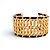 BRACCIALE VINTAGE CHANEL MANCHETTE CHAINE & CUIR ENTRELACE METAL DORE CUFF BANGLE D'oro - vista 2