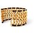BRACCIALE VINTAGE CHANEL MANCHETTE CHAINE & CUIR ENTRELACE METAL DORE CUFF BANGLE D'oro - vista 4