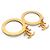 ORECCHINI A CERCHIO CHANEL LOGO CC XXL VINTAGE 1980 D'oro - vista 5